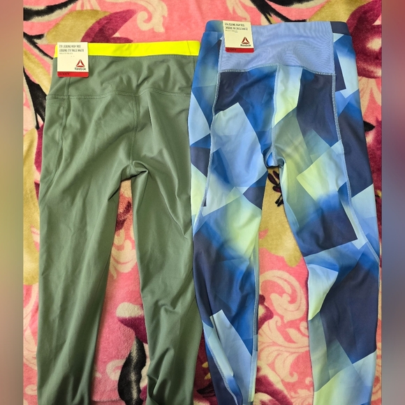 2 Reebok Women's Printed High Rise 7/8 Leggings With Side Pockets. - Picture 11 of 15